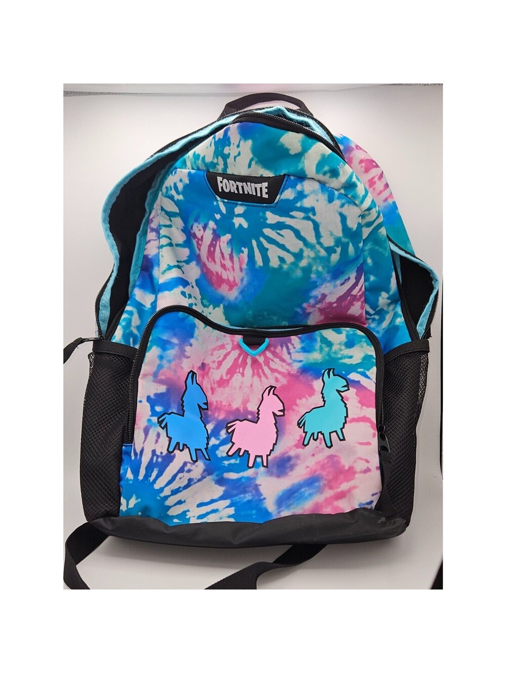 Fortnite Llama Tie Dye Backpack School Bag Pink Blue Teal
